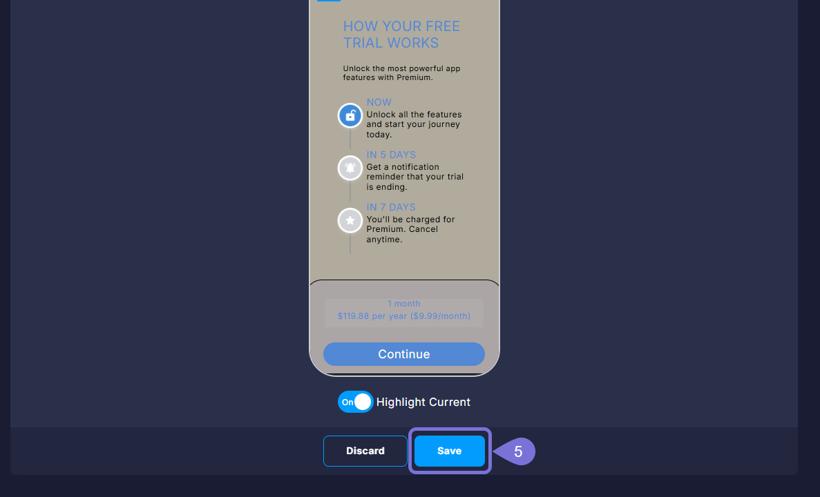 Image showing Save button under Paywall